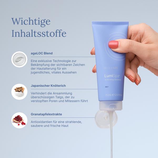 ageLOC LumiSpa Activating Cleanser für fettige Haut - inhaltsstoffe