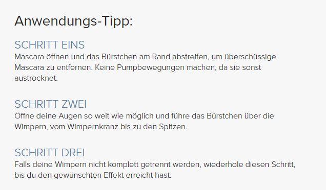 Anwendungstipp Curling Mascara