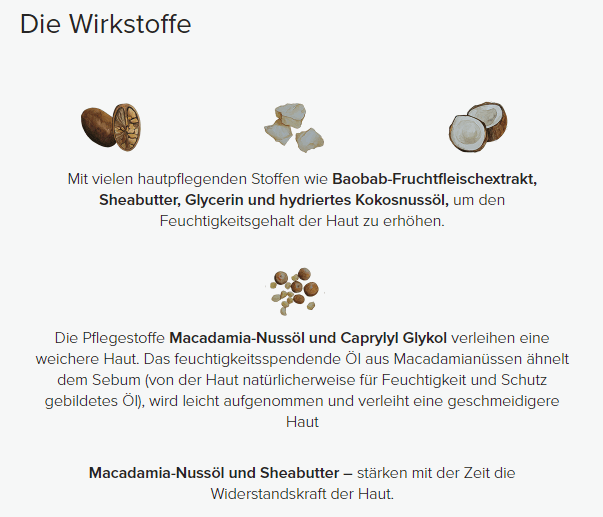 Wirkstoffe von Epoch Baobab Body Butter