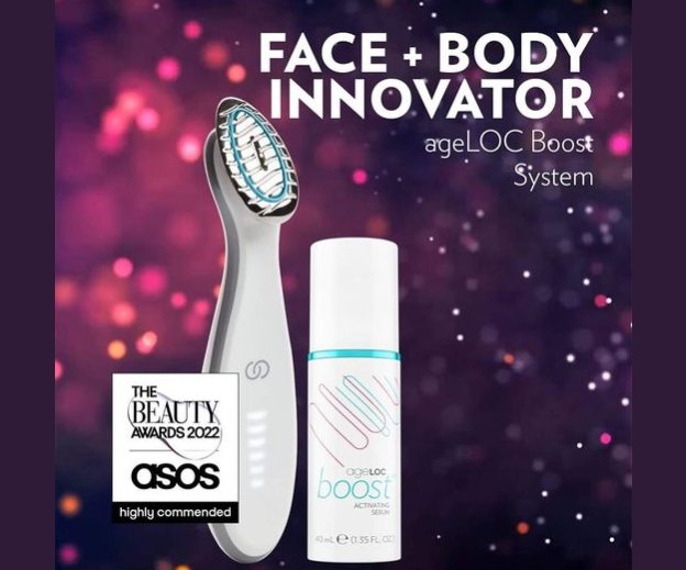 ageLOC Boost a reçu l'asos Beauty Awards 2022 comme Face and Body Innovator - highly recommended