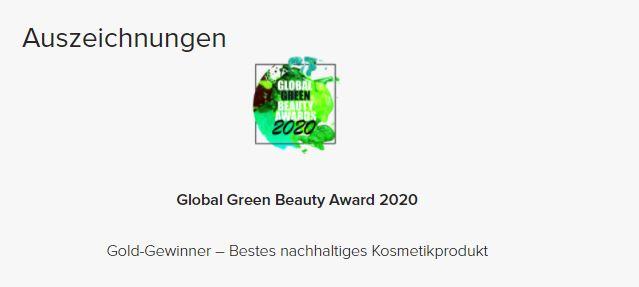 Global Green Beauty Award for Day Away Micellar Beauty Water 