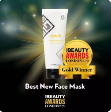 Die Epoch Yin and Yang Mask hat Gold bei den Beauty Awards London 2020 gewonnen. 