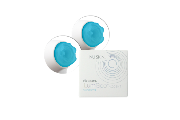 Zwei blaue Silikonspitzen in einer Packung für LumiSpa Accent Augenaufsatz